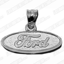 Necklace Pendant, Ford Oval, Sterling Silver, 3/4" Wide