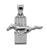 Necklace Pendant, Mustang Bar, Sterling Silver, 7/8" High
