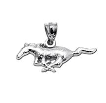 Necklace Pendant, Running Pony, Sterling Silver, 15/16" Wide