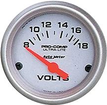 2 1/16" Autometer Ultra Lite Voltmeter Gauge