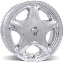 1979-93 16X7 Mustang Chrome Pony Wheel with Ford Licensed Center Cap