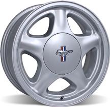 1979-93 16X7 Mustang Silver Pony Wheel with Ford Licensed Center Cap