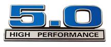 Mustang Blue 5.0L High Performance Emblem