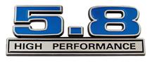 1979-95 Mustang Blue 5.8L High Performance Emblem
