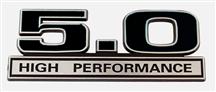 Mustang Black 5.0L  High Performance Emblem