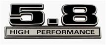 1979-95 Mustang Black 5.8L High Performance Emblem