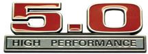 Mustang Red 5.0L High Performance Fender Emblem