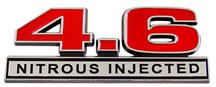 1996-10 Mustang Red 4.6L Nitrous Injected Fender Emblem