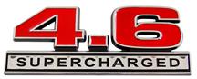 1996-10 Mustang Red 4.6L Supercharged Fender Emblem