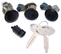 1987-93 Mustang Lock Set with Black Bezel