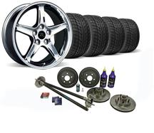1987-93 Mustang Chrome Cobra R Wheel & Nitto Tire Kit with Mustang 5-Lug Conversion Kit