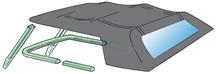 1987-88 Mustang Convertible 5 Piece Weatherstrip Kit Before 10/87