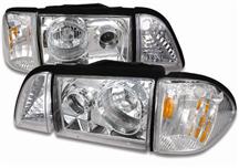 1987-93 Mustang Chrome Projector Headlight Kit