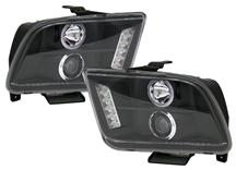 2005-09 Mustang Black Ccfl Led Halo Projector Headlight Kit