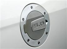 2010-13 Mustang Tru-Billet Brushed Aluminum Fuel Door w/ 5.0 Logo
