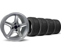 1987-93 Mustang Silver Cobra R Wheel & Nitto Tire Kit - 17X9