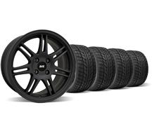 1979-93 Mustang Flat Black SVE Anniversary Wheel & Nitto Tire Kit - 17X9