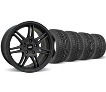 1994-04 Mustang Flat Black SVE Anniversary Wheel & Tire Kit - 17X9