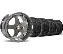 1987-93 Mustang Chrome Sc Style Wheel & Nitto Tire Kit - 17X8/9