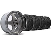 1979-93 Mustang Silver Sc Style Wheel & Nitto Tire Kit - 17X8