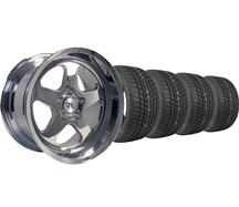 1994-04 Mustang Chrome Deep Dish Sc Style Wheel & Tire Kit - 17X9/10