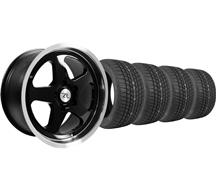 1994-04 Mustang Black Deep Dish Sc Style Wheel & Tire Kit - 17X9/10