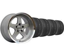 1994-04 Mustang Silver Deep Dish Sc Style Wheel & Tire Kit - 17X9/10