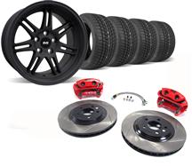1994-04 Mustang Flat Black SVE Anniversary Deep Dish Wheel & Tire Kit with 13" SVE Brake Kit - 17X9/10