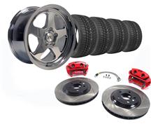 1994-04 Mustang Chrome Sc Style Wheel & Tire Kit - 17X9 with 13" SVE Brake Kit