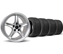 1994-04 Mustang Silver Cobra R Wheel And Nitto Tire Kit -17X9